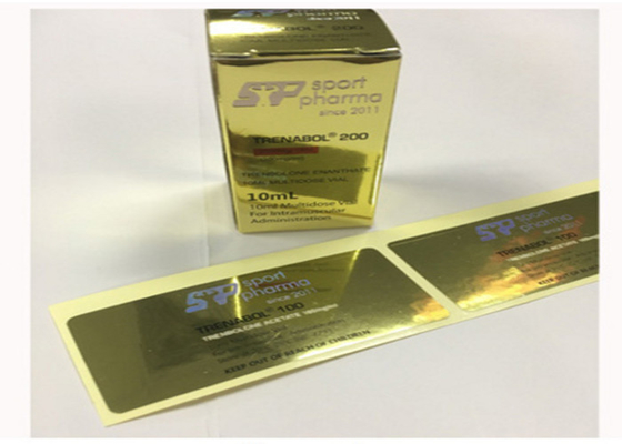 Projeto bonito das etiquetas autoadesivas do papel da cor do ouro com impressão de CMYK